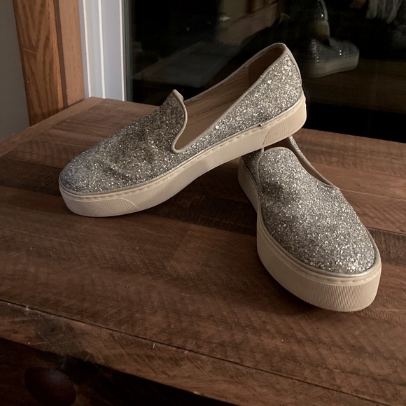 Stuart Weitzman Glitter, Slip on Sneakers, 7.5B. - Picture 3 of 5